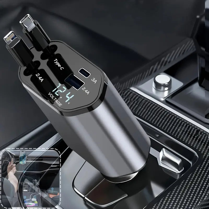 4-in-1 Retractable Car Charger