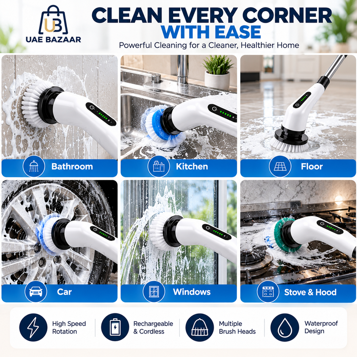 Electric Cleaning Brush – Multi-Purpose Scrubber