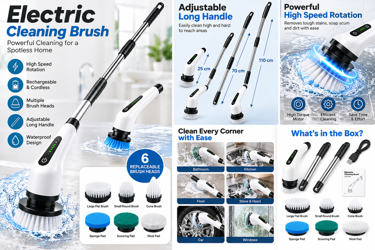 Electric Cleaning Brush – Multi-Purpose Scrubber