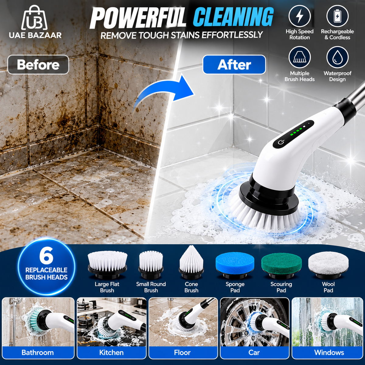 Electric Cleaning Brush – Multi-Purpose Scrubber